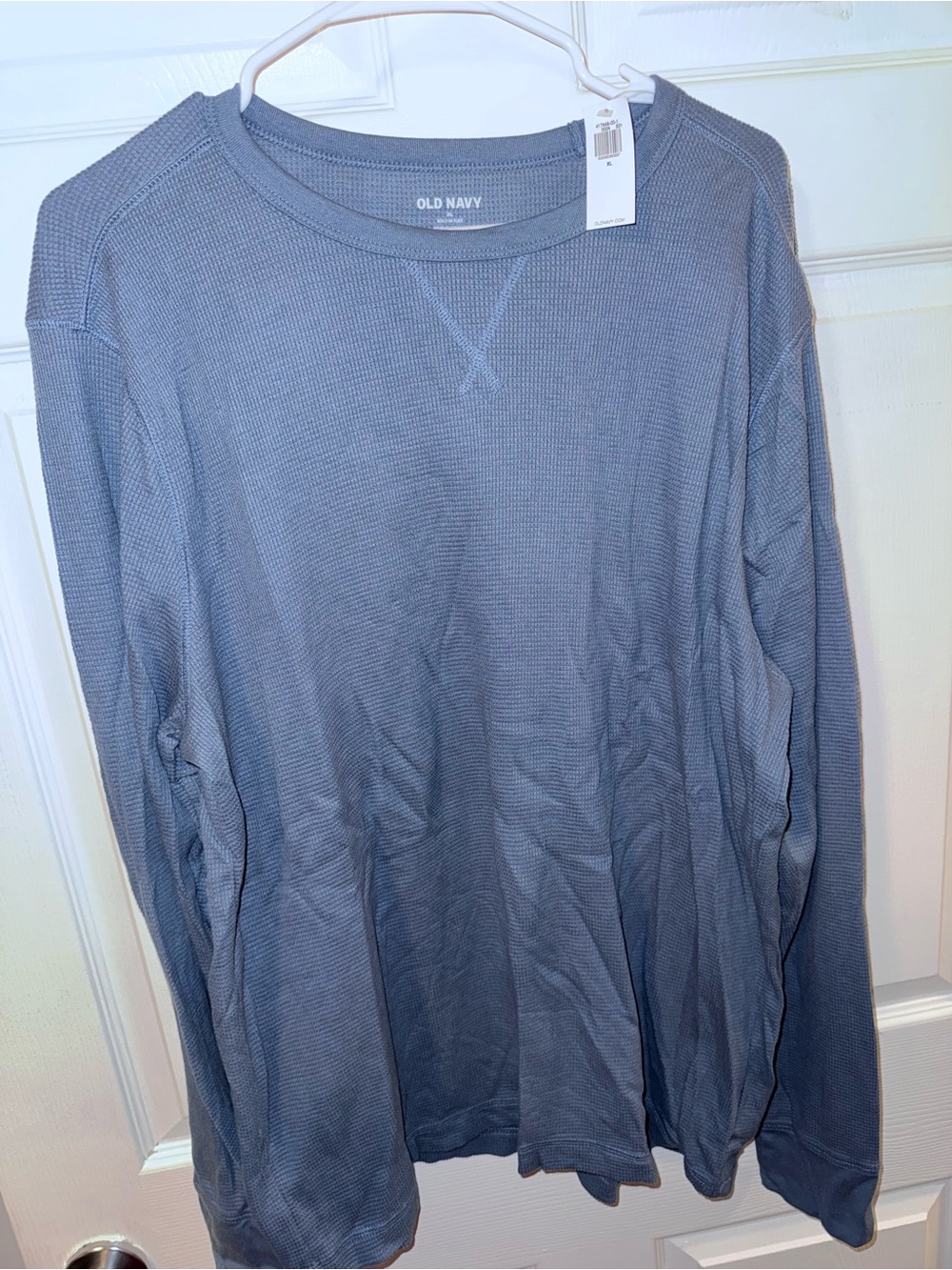 Old Navy Men's Long Sleeve Waffle Crew - Slate Gray Blue